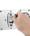 Installing Sturdy Stainless Steel Cabinet Hinge Repair Plate Kit With 60 Screws And Driver on cupboard door