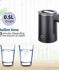 0.5L Portable Electric Kettle For Travel And Office Stainless Steel Mini Tea And Coffee Kettle Hot Water Boiler