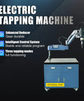 Heavy Duty Electric Tapping Machine With Auto Oil And Air Blow For M3 To M16 Threads on portable cart with control system.