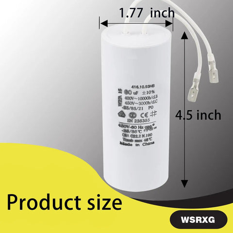 Motor Capacitor Replacement For Global Hydraulics Auto Lift Power Unit 60UF Plus Or Minus 10 Percent Tolerance Pro Grade