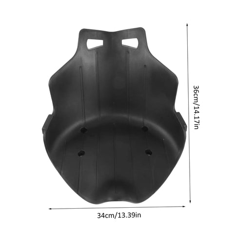 Replacement Kart Seat For Balancing Scooters And Go Karts, Lightweight Plastic Attachment, front view with dimensions