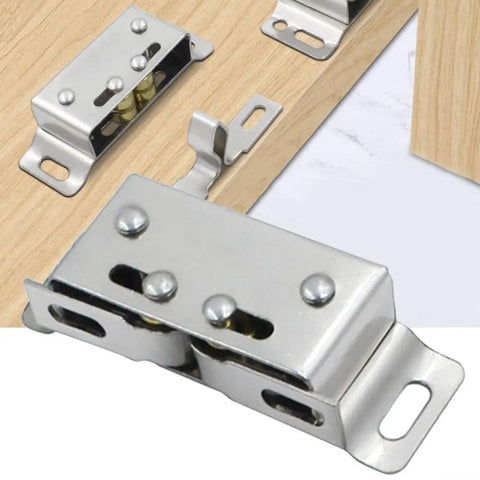 Double Roller Catch Stainless Steel Cabinet Door Latch For RV Boat Trailer Storage Light Duty Marine Grade Silver Finish