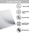 Stainless Steel Sheet Pack Of 4 304 Food Grade 4x4 Inch Thin Plate 1/64 Inch Thick With Protective Film graphics and benefits