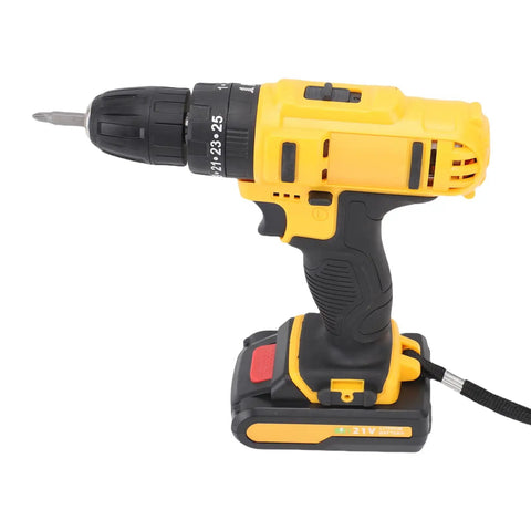 21V Cordless Drill 35Nm Impact Driver Kit 2 Speed Screwdriver Tool Wood Metal Plastic with battery, ideal for home repairs.