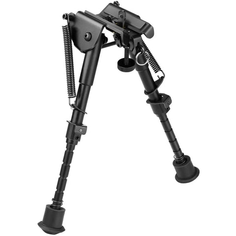 6 To 9 Inch Adjustable Rifle Bipod For Outdoor Use, Heavy Duty Steel And Aluminum Build, Quick Deploy Legs With 5 Settings