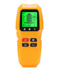 GYZOUKA Wall Scanner Stud Detector for Wood Metal Live AC Wire Locating with green screen, ergonomic yellow design, and control buttons.