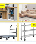 Straight Up Heavy Duty Swivel Castor Wheels Nylon Furniture Casters Black Four Pack shown on a gray platform trolley.