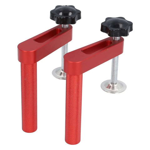 Two Pack Aluminum Woodworking Bench Clamps Hold Down Clamp With 19mm Holes, Quick Release, Adjustable Up To 600 Lb, Rubber Pad Protection