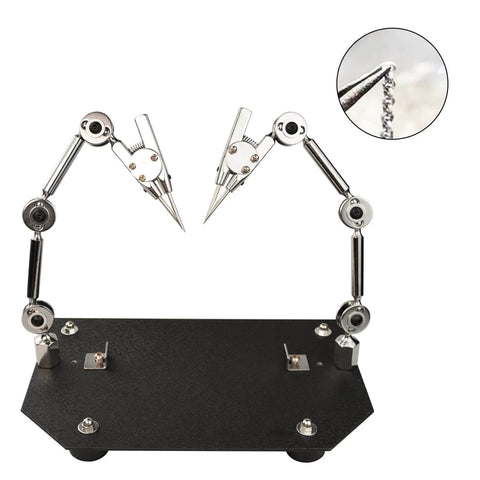 Pro Grade Heavy Duty Welding Fixture Clip With Double Clip Clamp, Adjustable 360 Degree Swivel Jewelry Welding Table Clip