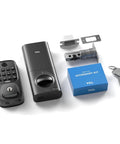 Fingerprint Door Lock With Keyless Entry Keypad For Front Door Built In WiFi Auto Lock And Voice Control shown with accessories