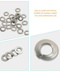 350 Pieces Stainless Steel Lock Washer Kit For Screws Bolts And Automotive And Household Repairs With Assorted Gasket Washers