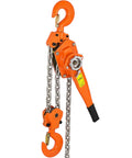 3/4 Ton Lever Chain Hoist With 1650 Lbs Capacity, 10 Ft Chain Come Along showing heavy duty hooks and ratchet chain block