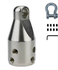 Heavy Duty Penguin Wire Pulling Grip For Electrical Cable Installation, stainless steel, includes lifting rings and hardware.