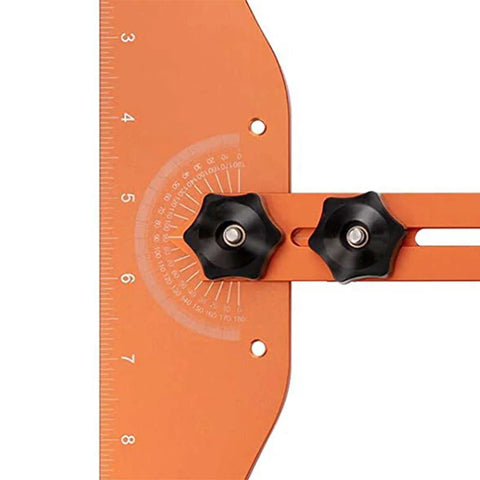 Detail of No Sweat Stair Treads Gauge Template With Quick Adjust Flex Angles for precise angles and measurements.