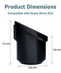 Replacement Cup Holder For Graco 4Ever DLX Car Seats, side view dimensions 4.3 x 3.05 x 2.8 inches, easy install, dishwasher safe