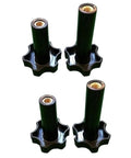 Black M10 Plastic Screw Nuts And Spacers For Soft Serve Ice Cream Machines set of four heavy duty nylon fasteners for easy installation.