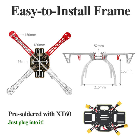 Easy-to-install frame for F450 Do It Yourself Drone Kit With Pixhawk GPS Build Your Own Quad Pro Grade Flight Controller