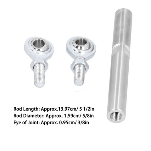 Adjustable Alternator Tensioner Rod Kit For Universal Bracket Fit Five And A Half Inch Length And Five Eighths Inch Diameter Center To Center Adjustable From Seven And A Half To Nine Inches Drag Race Style Heim Joint SBC Compatible Easy Mount, stainless rod and heim joints