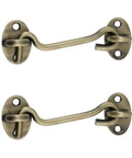 Stainless Steel Hook And Eye Latch 4.72 Inch Gate Latch Privacy Lock With Mounting Screws 2 Pack Antique Bronze Finish