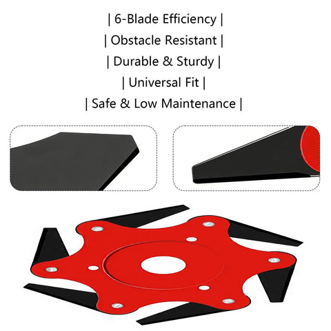 All In One Steel Trimmer Head With Beefy 6 Blade Razors And 36 Tooth Brush Cutter Blade 65Mn Steel Universal Adapter Kit close-up