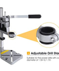 Knock Out Precise Holes Like A Pro With This Bench Drill Press Stand Featuring Portable Guide And Universal Quick Clamp Workbench for heavy duty projects.