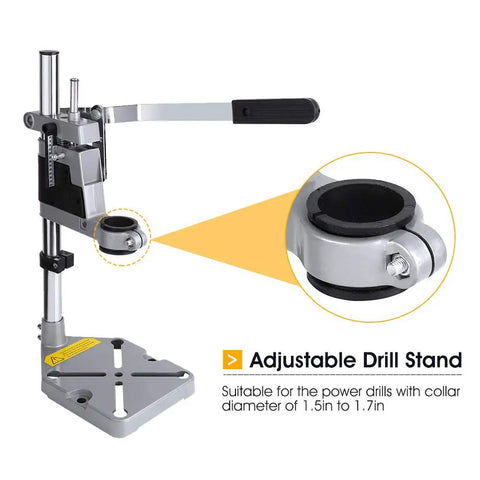 Knock Out Precise Holes Like A Pro With This Bench Drill Press Stand Featuring Portable Guide And Universal Quick Clamp Workbench for heavy duty projects.
