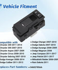 Passenger Side Power Window Switch Fits 2006 2017 Chrysler 200 300 OEM Style Replacement; compatibility list and part number shown