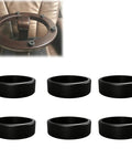 6 Pack Ottoman Floor Glide Caps Replacement Feet Set With Secure Fit Floor Protectors for Ottomans, circular black caps and base