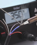 70W Digital Soldering Station With Rock Solid Temperature Stability And Temperature Lock in use with heat-resistant cable