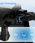 J1772 To Tesla Charger Adapter For Model 3 Y X S Cybertruck Road Trip Ready Up To 80A 250V Fast Level 2 Charging in use