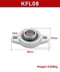 One Piece KFL Series Zinc Alloy Pillow Block Flange Bearing Unit Housing KFL08 The Real Deal For Heavy Machinery Demanding Heavy Duty Support And Smooth Rotation To Maintain Efficiency And Beat Wear On Shafts And Minimize Maintenance Needs., KFL08 zinc alloy flange bearing housing, 8mm bore, 48mm wide