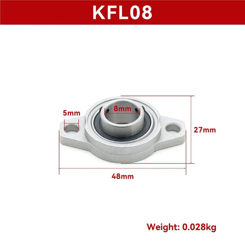 One Piece KFL Series Zinc Alloy Pillow Block Flange Bearing Unit Housing KFL08 The Real Deal For Heavy Machinery Demanding Heavy Duty Support And Smooth Rotation To Maintain Efficiency And Beat Wear On Shafts And Minimize Maintenance Needs., KFL08 zinc alloy flange bearing housing, 8mm bore, 48mm wide