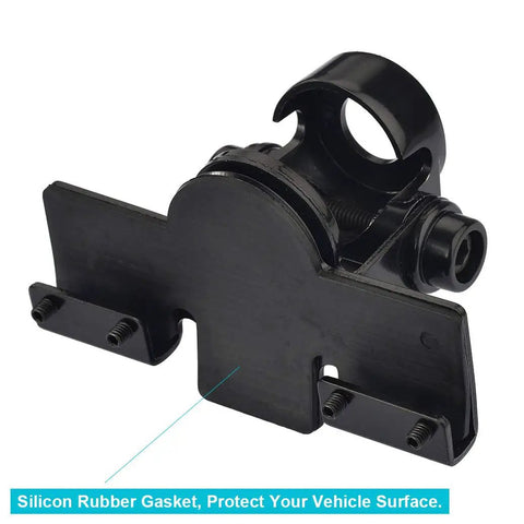 Vehicle CB And Ham Radio Antenna Mounting Bracket With Through Hole Lip Mount 16mm Hole For UHF SO239, black design.