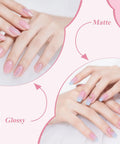 Hema Free Gel Nail Polish in Light Pink for all seasons with glossy and matte finish