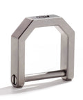 Rock Solid Titanium D Ring Keyholder With Hella Secure Crossbar Mount For Thick Car Ignition Fobs Pocket Knives And Daily EDC Essentials Featuring Smooth Sandblasted Finish - Close-up view on surface and design.