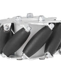 60mm omni-directional wheel with aluminum alloy frame and eight black rubber rollers for DIY robotics