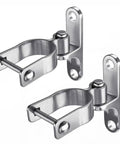Hardcore 304 Stainless Steel Gate Hinges 2 Pack Heavy Duty Pipe Brackets Fit 35mm Farm Fences Barn Doors Garden Gates With Full Hardware Kit For Zero Sweat Backyards And Fast Weekend Install - close-up view of stainless steel gate hinges.