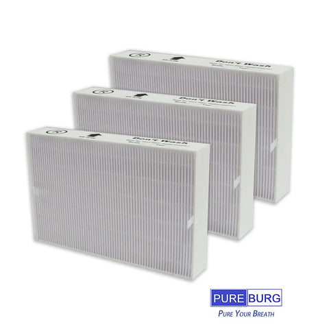 Replacement True HEPA Filter Kit For Honeywell InSight HPA5300B HPA5350 And PowerPlus HPA3300 Air Purifiers shown in three packs
