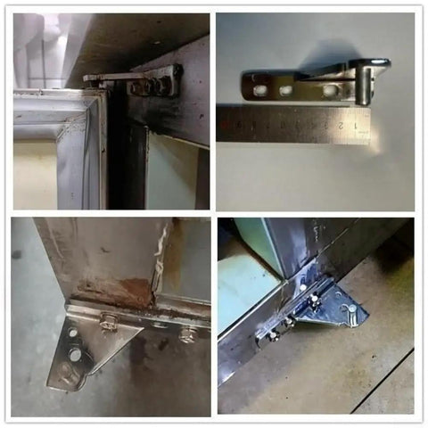 4 Piece Refrigerator Hinge Set With 35mm Wheelbase Zinc Alloy For USTAR GRISTA Commercial Fridges, heavy-duty hinge installation