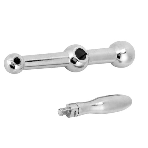 Beefy High Hardness Milling Machine Ball Handle Kit With Three Ball Crank For Bridgeport Style Mills, silver components
