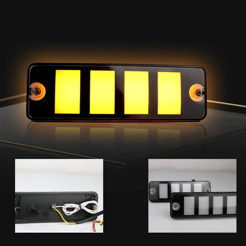Toyota Front Bumper LED Side Marker DRL Amber Sequential Turn Signal Fog Light Kit For 1984 1988 4Runner And Pickup.