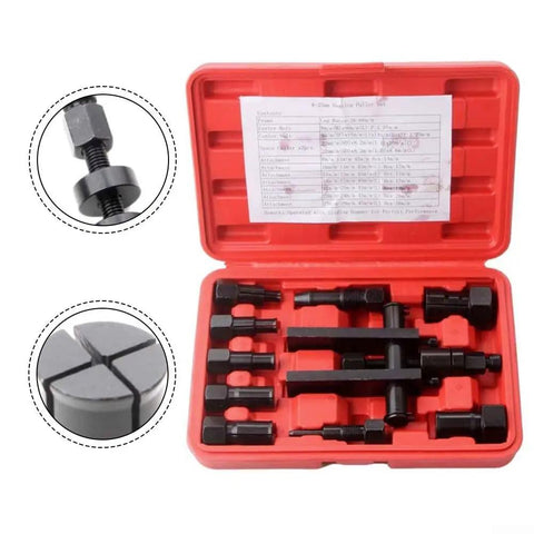 No Sweat Motorcycle Wheel Bearing Puller Set Featuring Ten Quick Grip Tools Sized Eight To Twenty Five Mm For Fast Inner Bearing Extraction Stored Inside A Rugged Carry Case Built For Garage Pros Craving Smooth Quick Repairs On Motorcycles