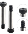 Two Pack Alloy Steel Shoulder Bolts With Half Inch Shoulder Diameter And Two Inch Length, Three Eighths UNC Thread, Hex Socket Head
