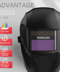True Color Solar Powered Auto Darkening Welding Helmet With Wide Shade 4 To 13 for TIG MIG ARC Welding Front View