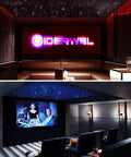 Smart App Controlled Fiber Optic Lights Kit RGBW Starlight Headliner For Car And Home Theater Ceiling shown in theater setting