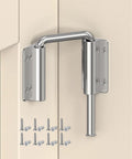 Upgraded Sliding Door Loop Lock With 90 And 180 Degree Adjustable Aluminum Alloy Gate Latch For Barn Doors, Closets, Fences, Windows And Patios, Built Tough Security U Bolt Lock In Silver, One Piece Construction installed with screws