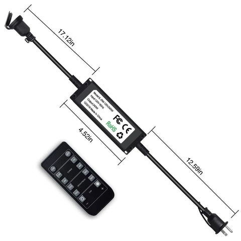 Outdoor String Light Dimmer With Wireless Remote Control And Auto Off Timer 240W Capacity 50 Foot Range Works With Most LED And Incandescent String Lights Including S14 And G40 Bulbs