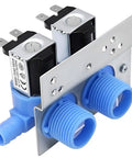 Upgrade 285805 Washer Water Inlet Valve With Mounting Bracket showing dual outlets for Whirlpool Kenmore washers.