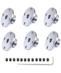 Six 6.35mm Aluminum Flange Couplings Heavy Duty Shaft Connectors For DIY RC Model Motors Rigid Flange with hex wrench and screws