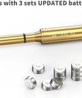 22LR Red Laser End Barrel Bore Sight Sighter For Wheelguns Pistols Rifles And Air Guns Easy To Fit Brass Construction Class IIIA 5mW Caliber Specific Bore Sight Tool with batteries